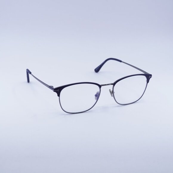 Tom Ford FT5750-B 091 Eyeglasses Blue/Ruthenium 54mm Square Frame - Picture 1 of 8